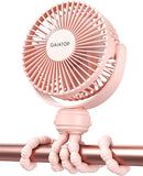 Gaiatop Mini Portable Stroller Fan, Battery Operated Small Clip on Fan, Detachable 3 Speed Rechargeable 360° Rotate Flexible Tripod Handheld Desk Cooling Fan for Car Seat Crib Treadmill Travel Pink by TinyTreasures Baby Boutique