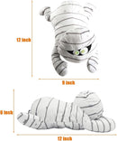 SUNLIN Interactive Halloween Mummy Cute Soft Plush Toy Gift for Adults & Kids 3+, Touch & Sound Activated Prank with Sound & Glowing Eyes, Scary Party Supplies Home Decor by TinyTreasures Baby Boutique