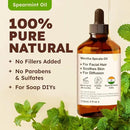 Kukka Spearmint Oil for Facial Hair - 4 Fl Oz - 100% Pure Natural Aromatherapy Spearmint Essential Oil for Skin & Hair Care, Diffuser, Bath Bombs, Soaps and Candles - Soap Making & DIY by CozyNest Decor