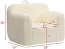 ALIMORDEN Kids Ultra-Soft Snuggle Foam Filled Chair, Toddler Cuddly Sherpa Reading Couch for Boys and Girls, Cream by CozyNest Decor