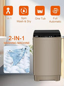 17.7 lbs Portable Washer Drain Pump, Full Automatic Washing Machine with LED Display, 10 Programs & 8 Water Levels Selections, Ideal for Camping, Apartment, Dorm, Glod by CozyNest Decor