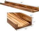 AZSKY 24" Floating Wall Ledge Shelf Wood Picutre Shelf Wall Mounted Nursery Kids Bookshelf Spice Rack Bathroom Storage Shelves Display Organizer Set of 2 by CozyNest Decor