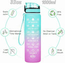Enerbone Water Bottle, Leakproof BPA & Toxic Free, Motivational Water Bottle with Times to Drink and Straw, Fitness Sports Water Bottle with Strap for Office, Gym, Outdoor Sports by CozyNest Decor