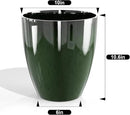 QCQHDU Plant Pots Set of 2 Pack,10 Inch Plant Pot for Indoor and Outdoor Plants with Drainage Hole,Flower Pots Modern Decorative Planter for Garden Plants (Green) by GreenHaven Gardens