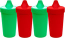 Re-Play Sippy Cups for Toddlers - 10 Oz. Reusable Spill Proof Cups for Kids, Dishwasher/Microwave Safe - Made in USA - Set of 4-3.13" x 6.25" - Christmas by TinyTreasures Baby Boutique