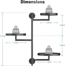 WIndow Rotating Plant Stand Shelf Indoor Black Metal Floating Shelves 3-Tier Wall Mount Plant Holders for Living Room Wall Planter Modern Home Decor for Gardening by GreenHaven Gardens