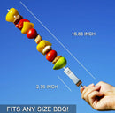 ESOW Metal BBQ Skewers for Grilling-16.83" Long Flat Kebab Sticks with Push Bar, Stainless Steel 304 Shish Kabob Skewers for Camping, Set of 8 with Bag by GreenHaven Gardens