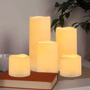 Flameless Battery Operated Outdoor Waterproof Set of 12(D: 3" x H: 3" 4" 5" 6") Pillar LED Candles with 10-Key Remote and Cycling 24 Hours Timer by CozyNest Decor