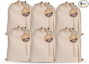 LFH Home Large Premium 100% Cotton Canvas Laundry Bag with Drawstring and Handles Heavy Duty, Multi-Use, and Washable for Home, Travel, College or Storage 24x36 (Pack of 6)-Natural by TinyTreasures Baby Boutique