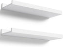 Floating Shelves Wall Mounted Set of 2, Modern White Shelves for Bedroom, Nursery Shelves with Lip, Display Picture Ledge Shelf for Wall Decor Living Room Bathroom Kitchen - White by TinyTreasures Baby Boutique