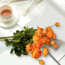 5 Stems Artificial Silk Ranunculus Flowers Orange 23" Tall,UV Resistant,Bendable Stems for Wedding Centerpieces,Home Deco（Orange） by CozyNest Decor