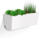 Glowpear Self Watering Planter Box - 23.6", White - UV Stable, Scalable Wall Mounts Plant Pot with Water Gauge, Indoor Outdoor for Vegetables, Flowers, Herbs, and Succulents, Gardening by CozyNest Decor