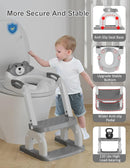 Potty Training Seat with Step Stool Ladder, Potty Training Toilet Seat with Soft Seat Splash Guard, Adjustable Height, 2 in 1 Potty Seats for Toddlers Kids Boys Girls by TinyTreasures Baby Boutique