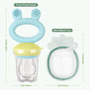 Haakaa Baby Fruit Food Feeder & Mini Freezer Nibble Tray Combo, Breastmilk Popsicle Molds for Baby Cooling Relief, BPA Free Silicone Feeder for Safe Infant Self Feeding, 4 Month+ (Blue) by TinyTreasures Baby Boutique