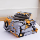 NTBED 4 Pieces Construction Toddler Bedding Set for Baby Boys, Excavator Truck Vehicles Cars Printed, Includes Comforter, Flat Sheet, Fitted Sheet and Pillowcase,Grey by TinyTreasures Baby Boutique