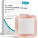 Dimora Silicone Super Absorbent Wound Dressings - Gentle Adhesive Bandages with Ultrasorb Polymer,Heavy Exudate Wound Care Pads 5"X 5" 10 Packs by TinyTreasures Baby Boutique