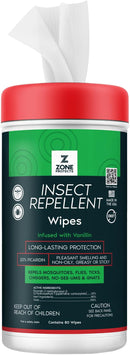 Picaridin Scented Insect Repellent Wipes; 80-ct Picaridin Infused Wipes, 12-hr Proven Protection. Perfect for Children. by TinyTreasures Baby Boutique