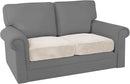 PrinceDeco Velvet Couch Cushion Cover Stretch Sofa Seat Covers Washable Cushion Slipcover for Chair Love Seat Sofa Cushion Furniture Protector Seat Cushion Sofa Cover (Each Width Up to 29.5", Ivory) by CozyNest Decor