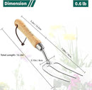 Berry&Bird Gardening Hand Fork, Stainless Steel Hand Weed Fork, Traditional Garden Hand Fork Tool with Ergonomic Ash Wood Handle for Weeding, Digging, Planting and Cultivating by GreenHaven Gardens