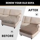 PrinceDeco Sectional Couch Covers Velvet Couch Cover for Dogs Washable L Shaped Couch Cover 1 Piece Individual Sectional Couch Covers with Elastic Bottom(Chaise Lounge,Taupe) by CozyNest Decor