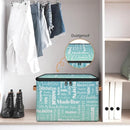 Custom Storage Basket with Name, Personalized Storage Bins with Zipper Lid, Foldable Fabric Storage Box Large capacity with Handle Grey Blue Green by TinyTreasures Baby Boutique