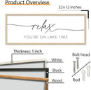 SRSZHIYUE Relax You're On Lake Time Wall Decor Above Bed Sign 32"×12" for Lake House Bedroom Over Bed Large Wood Framed Hanging Art (Wood) by CozyNest Decor