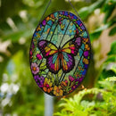 Butterfly Stained Glass Suncatcher Artistic Window Hanging,7.8” Hand-Painted Glass Panel Wall Home Decor,Gift for Women Garden Decor Suncatcher, BL009 by GreenHaven Gardens