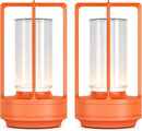 Portable Metal Table Lamp for Indoor/Outdoor ,Rechargeable Cordless LED Lamp, 3-Colour Infinitely Dimming Battery Powered Small Desk Lamp, Restaurant/Bedroom/Bar/Coffee/Camping Light (Orange set of 2) by CozyNest Decor