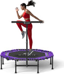 CLORIS 38in/48in Folding Trampoline - Max Load 220lbs / 450lbs Mini Trampoline Rebounder Trampoline for Adults with Adjustable Foam Handle, with safty Padded Cover Best Gift for Kids/Adult by TinyTreasures Baby Boutique