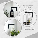 2-Piece Set of Plant Hooks for Wall 6 Inch - L-Shaped Mounted Wooden Plant Hook - Indoor and Outdoor Bracket Plant Hanger for Planters, Lanterns, Bird Feeders and Plant Basket (Black) by GreenHaven Gardens