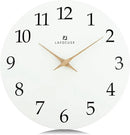 Lafocuse 12 Inch Silent White Wall Clock Battery Operated for Living Room Decor, Simple Minimalist Wooden Wall Clock for Kitchen Bedroom Office by CozyNest Decor