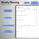 Undated Daily Planner – 3-Month A5 Productivity Organizer with Full Page Per Day, Hourly Schedule, Goal Setting, Habit Tracker, Weekly & Monthly Pages – Hardcover Time Management Notebook (Blue) by TinyTreasures Baby Boutique