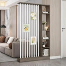 Wall Room Divider, Storage Cabinet Storage Display with Shelves, Modern Freestanding Wood Room Divider Screen, Wall Privacy Screens for Home Decorative (Grey Oak+White,47" L x 9.5" W x 79.5" H) by CozyNest Decor