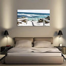 DZL Art S74250 Rottnest Island Beach Seascape Painting Sea Nature Pictures Wall Art Canvas Prints Painting Ready to Hang for Living Room Bedroom Decor Office Wall Decor Home Decoration by CozyNest Decor