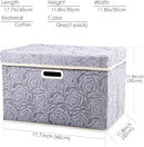 PRANDOM Larger Collapsible Storage Box with Lid [1-Pack] Fabric Decorative Storage Bin Cube Organizer Container Basket with Cover Handles for Bedroom Closet Living Room Gray 17.7x11.8x11.8 Inch by TinyTreasures Baby Boutique