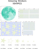 1049Pcs Glow in The Dark Stars and Moon for Ceiling, Wall Bedroom Chirldren's Room Stickers Decals Decor, Boys & Girls' Gifts by CozyNest Decor