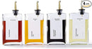 Olive Oil Dispenser for Kitchen, Cooking Oil and Vinegar Dispenser Set, Olive Oil Bottle, Soy sauce dispenser, coffee syrup bottles with stainless steel pourers - 4 pcs, Gold by CozyNest Decor