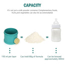 Accmor Formula Dispenser On The Go, 4 Layers Stackable Formula Container to Go, Non-Spill Portable Milk Powder Baby & Kids Snack Container, Green by TinyTreasures Baby Boutique