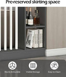 Wall Room Divider, Storage Cabinet Storage Display with Shelves, Modern Freestanding Wood Room Divider Screen, Wall Privacy Screens for Home Decorative (Grey+White,31.5" L x 9.5" W x 79.5" H) by CozyNest Decor
