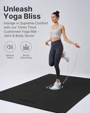 YOTTOY Large Yoga Mat (75 * 52 * 1/2inch),Extra Wide TPE Exercise Mat,Non-Slip Workout Mat for Pilates, Fitness, Barefoot, Home Gym Studio with Strap and Towel by TinyTreasures Baby Boutique