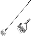 Rotary Cultivator Tool, Adjustable Garden Hand Tiller Cultivator, Long Handle Rotary Cultivator, Aerate, Weed, Plant, Garden Cultivator for Soil Mixing or Reseeding Grass