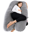 Meiz Pregnancy Pillow, U Shaped Full Body Pillow, Pregnancy Pillows for Sleeping, Maternity Pillow for Pregnant Women with Removable Velvet Cover (60 Inch, Gray) by TinyTreasures Baby Boutique