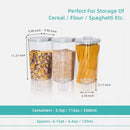 Ankou Airtight Pop Cereal Container, 3300ml Each Large Cereal Containers with Scoops Food Storage Canister Dispenser Perfect For Cereal Flour Spaghetti Rice Kitchen Organizing 3.5qt by TinyTreasures Baby Boutique