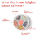 GoBe Kids Original Snack Spinner Bundle with Hand Strap and Sticker Sheet - Reusable Snack Container with 5 Compartment Dispenser and Lid | BPA and PVC Free | Dishwasher Safe | No Spill, Leakproof by TinyTreasures Baby Boutique