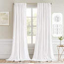 MIULEE Pure White Back Tab Blackout Curtains 108 Inch Long 2 Panels Set for Bedroom, Rod Pocket/Pinch Pleat Extra Long Thermal Insulated Living Room Darkening Pleated Light Blocking Drapes by TinyTreasures Baby Boutique