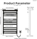 ENZE Heated Towel Rack with Shelf and Wi-Fi App Control, 11 Bars Electric Wall Mounted Towel Warmer with Timer & Adjustable Temperature, Low Carbon Steel, Plug-in/Hardwired, Matte Black by TinyTreasures Baby Boutique