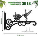 2-Pack 10 Inch Aesthetic Plant Hangers Outdoor – Metal Hanging Plant Bracket with Beautiful Hummingbird Pattern – Heavy Duty Plant Hooks for Hanging Plants, Bird Feeder, Wind Chime, Lantern by GreenHaven Gardens