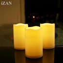 iZAN Set of 6 Outdoor Flameless Battery Operated LED Pillar Candles with Remote Timer Waterproof Flickering Electric Decorative Lights for Christmas Home Wedding Party Festival Decorations 3" x5” by GreenHaven Gardens