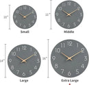 Mosewa Large Wall Clock 16 Inch Gray Modern Flatwood Silent Non Ticking Battery Operated Decorative for Bedroom Bathroom Living Room Kitchen Home Office Hotel by CozyNest Decor