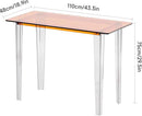 Acrylic Desk, Modern Study Table for Home Office - Extended Surface Multi-Purpose Console & Entryway Table, Sturdy Lightweight Design (42.5-inch, Orange) by CozyNest Decor